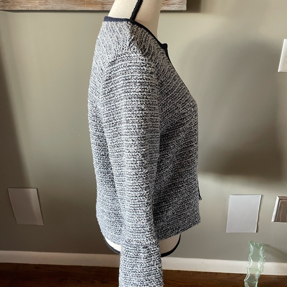LOFT Navy and White Tweed Blazer - Picture 5 of 7